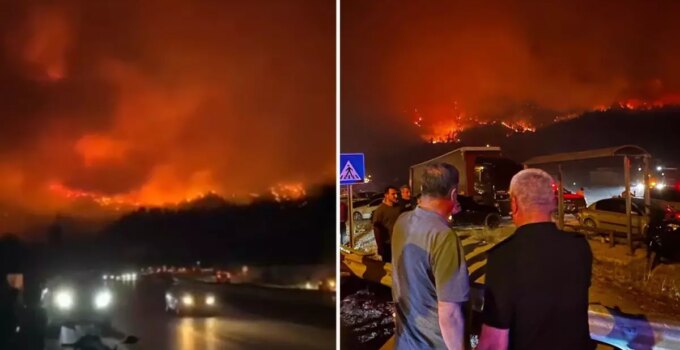 Alevlerin önüne geçilemiyor! Karabük-Ankara kara yolu, trafiğe kapatıldı