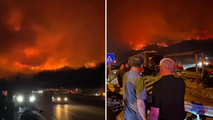 Alevlerin önüne geçilemiyor! Karabük-Ankara kara yolu, trafiğe kapatıldı
