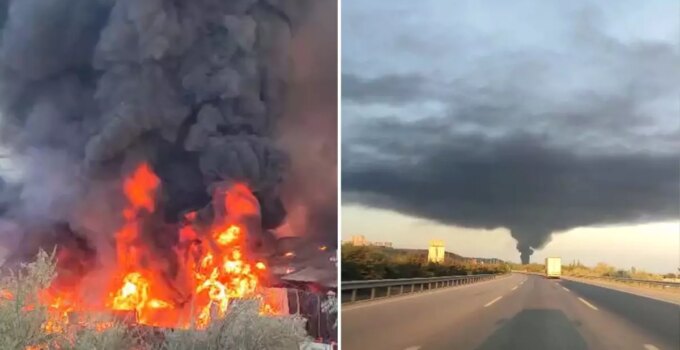 Bursa’da geri dönüşüm tesisinde yangın! Şehrin üstünü siyah duman kapladı