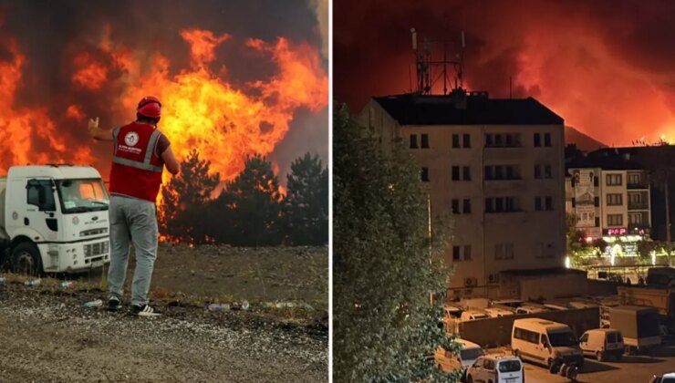 Bursa’da yangınla mücadele sürüyor! Alevler evlerin dibine kadar geldi