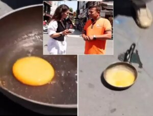 Canlı yayında bir garip "yumurta pişirme" deneyi! İzleyenler pek inanmadı