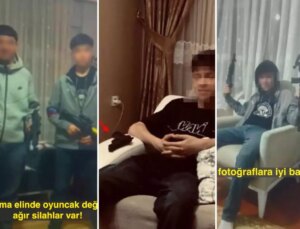 Dehşete düşüren görüntü! Onlar birer çocuk ve ellerindekiler oyuncak değil