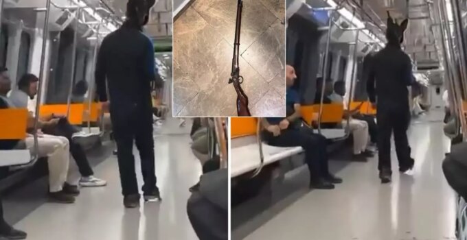 İstanbul metrosunda panik anları! Tavşan kostümlü tüfekli genç gözaltına alındı