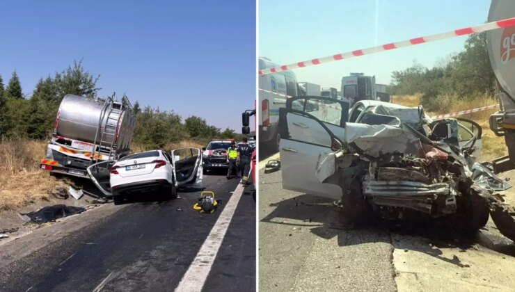 Kamyonla çarpışan otomobil kağıt gibi ezildi: 4 kişi hayatını kaybetti