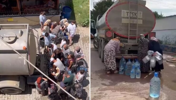 Kentte kriz derinleşiyor! Vatandaşlar tanker ve çeşme önlerinde kuyrukta
