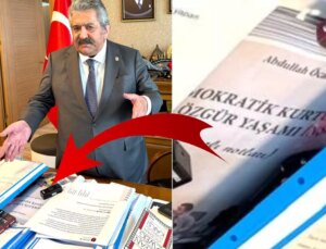 MHP’li Feti Yıldız’ın odasında dikkat çeken detay! Öcalan’ın kitabı masasında