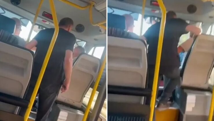 "Ayağıma bastın" tartışmasında yolcuya yumruk attı: Seni delik deşik ederim