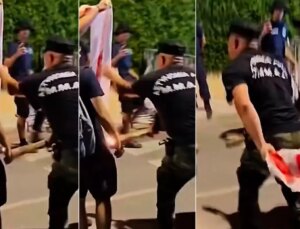 Rum Kesimi’nde çirkin provokasyon! KKTC bayrağını yakma girişimini Rum polisi engelledi