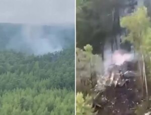 Rusya’da düşen uçağın enkazından ilk görüntüler
