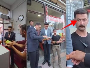 Tunceli Valisi Aygöl’ün esnaf ziyaretine damga vuran an! Korumanın bakışlara dikkat