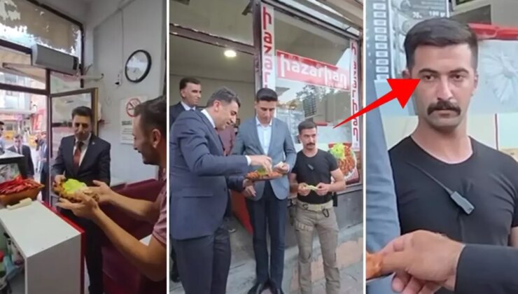 Tunceli Valisi Aygöl’ün esnaf ziyaretine damga vuran an! Korumanın bakışlara dikkat