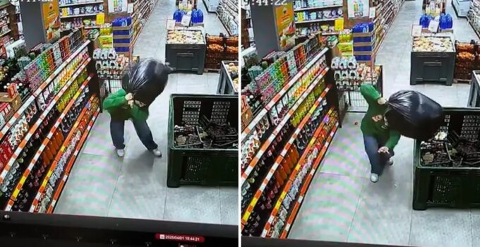 Zincir markette yürekleri sızlatan görüntü