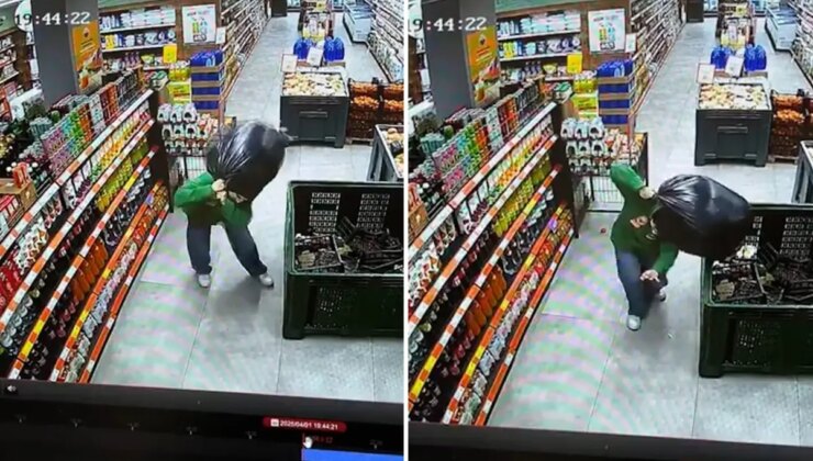 Zincir markette yürekleri sızlatan görüntü
