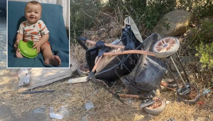 Alkollü sürücünün çarptığı bebek arabasında can veren Miran battaniyesiyle defnedildi