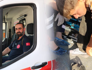 Ambulans şoföründen takdir toplayan hareket: Göreve gitti, istasyona galoşla döndü