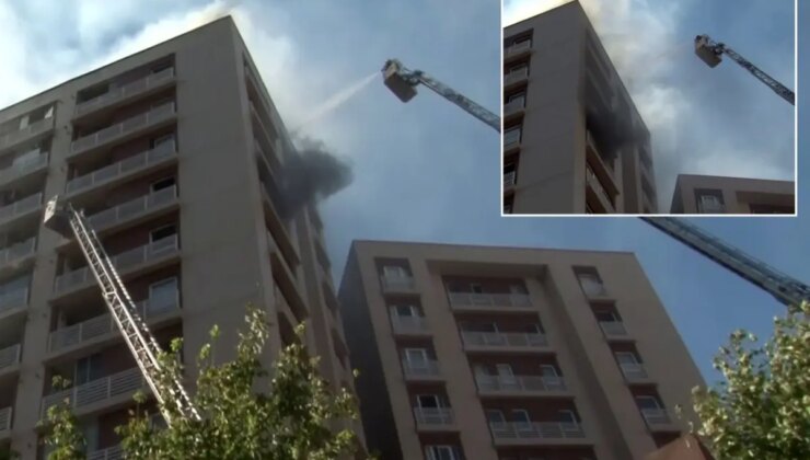 Bağcılar’da 15 katlı binada korkutan yangın