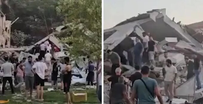 Balıkesir’deki deprem nedeniyle bazı binalar yıkıldı! İşte ilk görüntüler