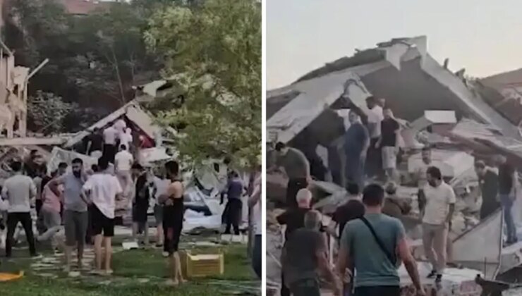 Balıkesir’deki deprem nedeniyle bazı binalar yıkıldı! İşte ilk görüntüler
