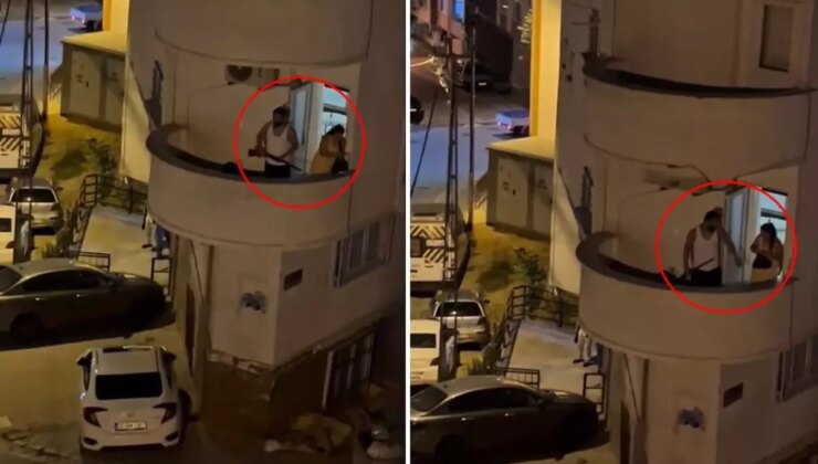 Balkona iç çamaşırı ile çıktı, komşuları uyarınca tüfekle geri döndü