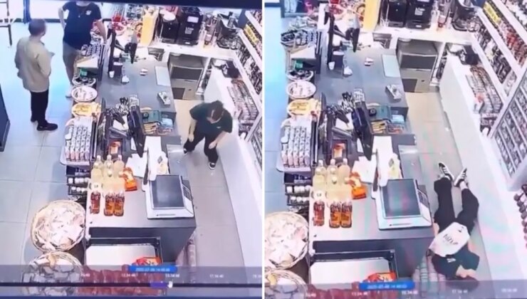 Bayıltan mesai! Zincir markette bir kasiyer fenalaşarak yere yığıldı