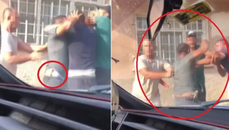 Belindeki bıçakla kavgaya girdi, sokak boks ringine döndü