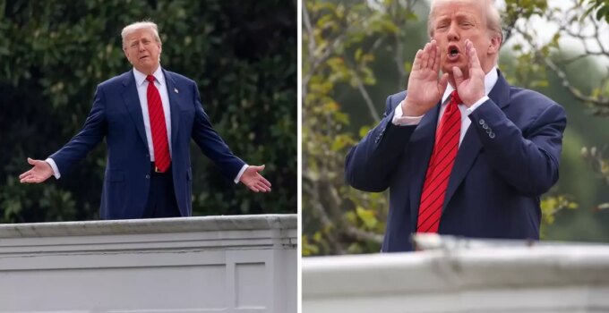Beyaz Saray çatısına çıkan Trump’tan ‘nükleer füze inşa edeceğiz’ çıkışı
