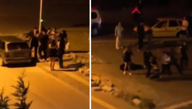 Bursa’da gençlerin kavgası caddeyi boks ringine çevirdi