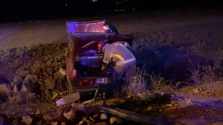 Bursa’da tartıştığı damadının otomobiliyle kaçarken tarlaya uçtu