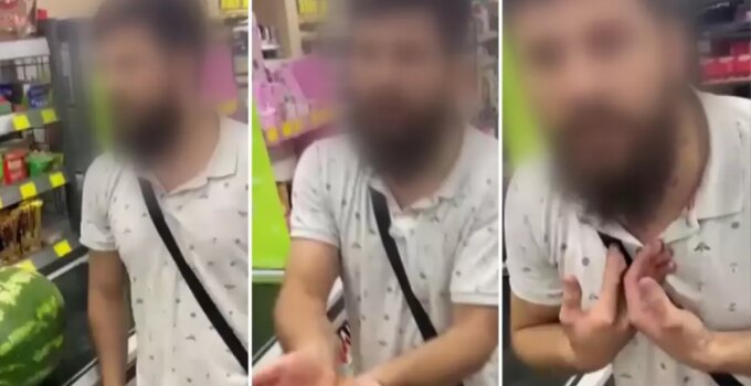 Çocuklu kadını markette taciz eden sapık gözaltına alındı