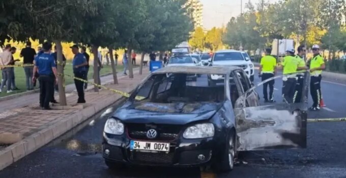 Diyarbakır’da silahlı kavga! Bir araç ateşe verildi