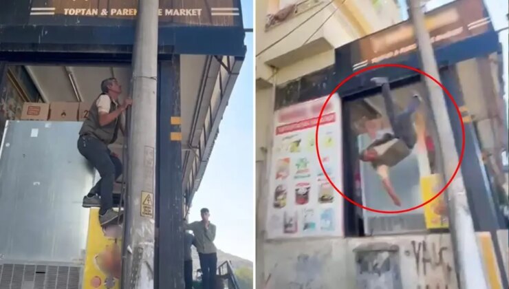 Elektrik direğinde akıma kapılan usta beton zemine çakıldı
