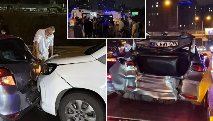 Eyüpsultan’da 16 araç birbirine girdi, yaralılar var
