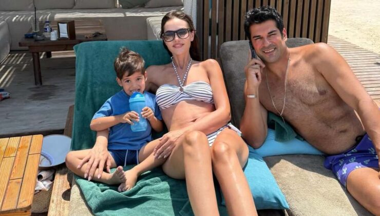 Fahriye Evcen, ailesiyle tatilde