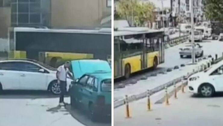 İETT otobüsünden kopan parça akaryakıt istasyonuna düştü