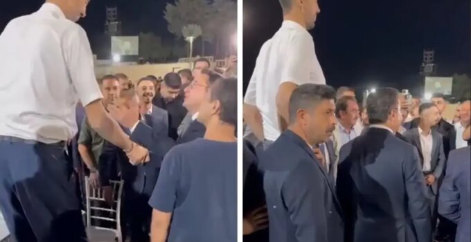 İlginç görüntüler! Ali Babacan, dünyanın en uzun insanı Sultan Kösen ile karşılaştı