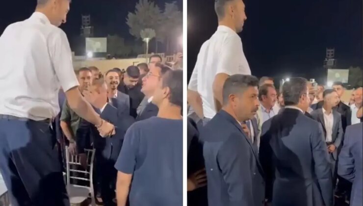 İlginç görüntüler! Ali Babacan, dünyanın en uzun insanı Sultan Kösen ile karşılaştı