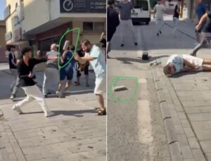 Kavga ettikleri kişiyi taşla bayılttılar! Dehşet anları kamerada