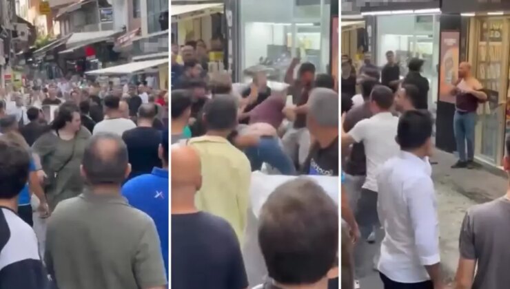 Küfür kavgasında esnaflar birbirine girdi! Çekpasla saldırdı