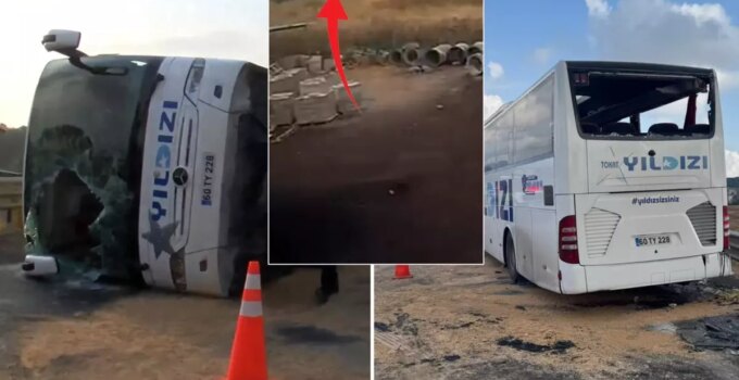 Kuzey Marmara Otoyolu’nda 4 kişinin öldüğü otobüs kazası kamerada