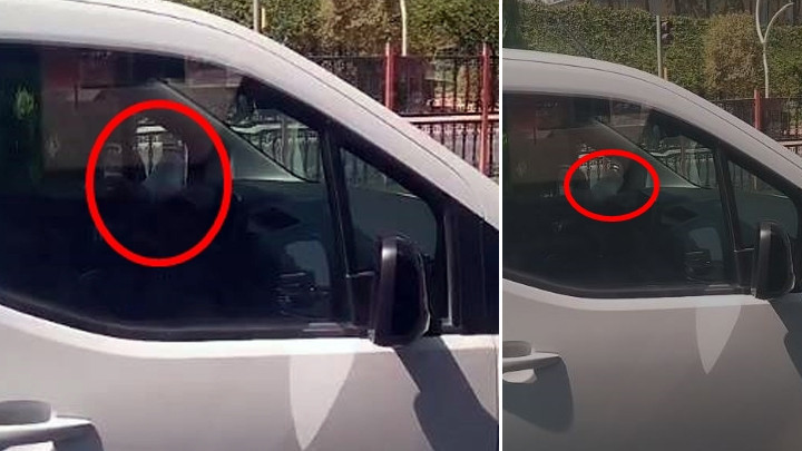Mardin’de trafikte ‘pes’ dedirten görüntü! Bir ayağı cam kenarında araç kullandı