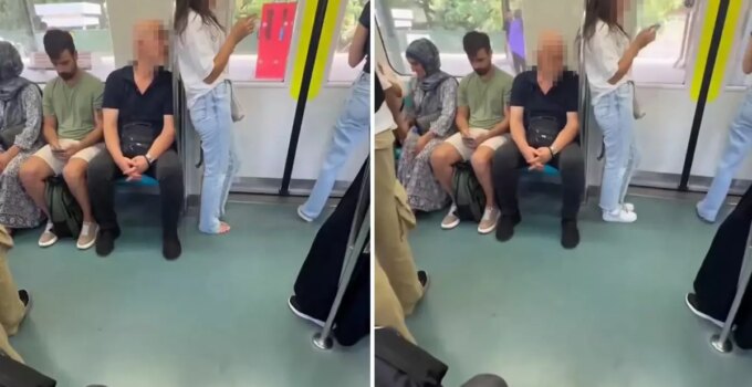Marmaray’da mide bulandıran görüntü! O anları başka bir yolcu böyle kaydetti