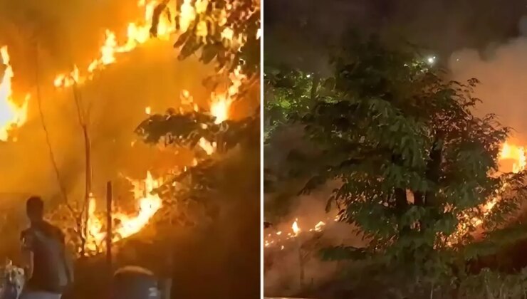 Meşale kutlaması otluk alanda yangın çıkardı