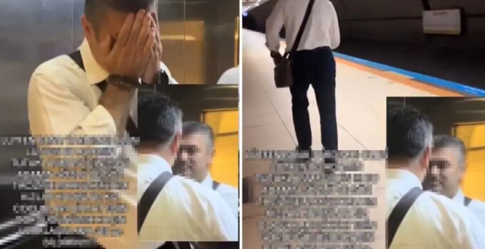 Metroda taciz skandalı: Kadın kamerayı açınca yüzünü kapatıp kaçtı