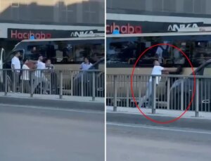 Minibüs şoförü kendisine korna çalan sürücüyü tekme tokat dövdü