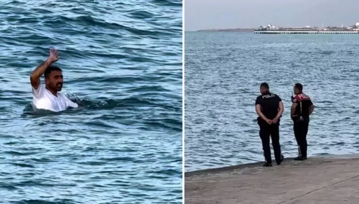 Polisten kaçmak için denize atladı, hikayenin sonu hüsranla bitti