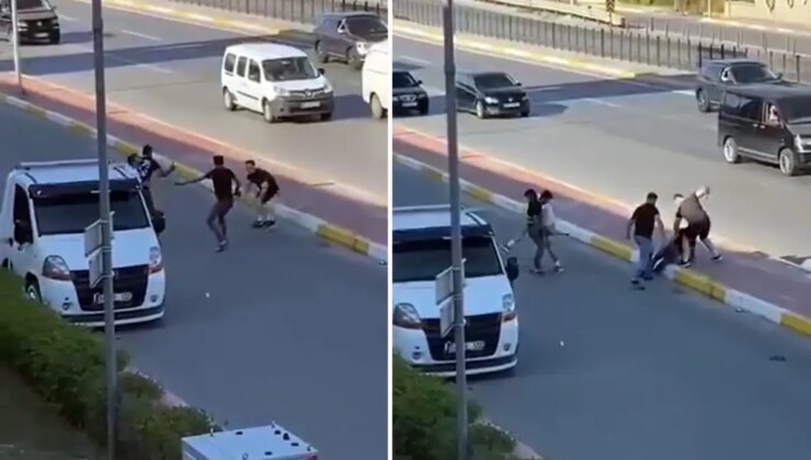 Sakarya’da trafikte dehşet anları! Çekiç, sopa ne varsa kullandılar