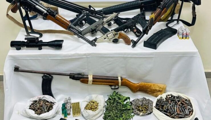 Şanlıurfa’da su bidonunda tabanca, saksılarda kenevir ele geçirildi: 7 gözaltı