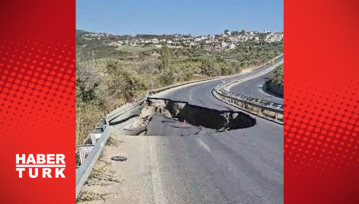Söke-Kuşadası Karayolu’nda yol çöktü