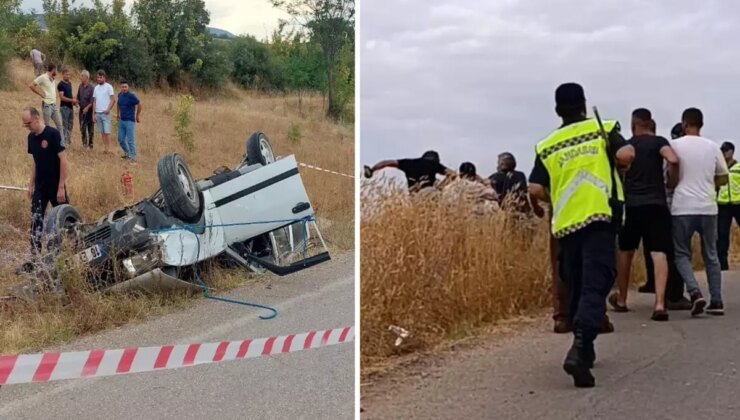 Takla atan otomobilin sürücüsü öldü, yakınları araçta yaralanan kişiye saldırdı