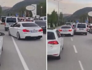 Tek derdi konvoyda öne geçmek! Yaptığı hareket ise akılalmaz